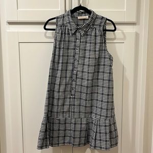 Navy and White Collard Dress, Large